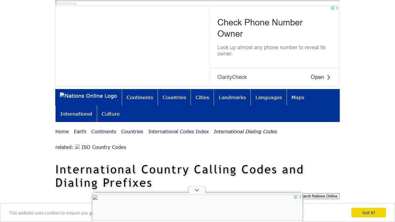 International Calling Codes - Nations Online Project